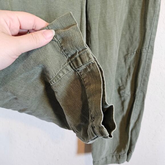 Anthropologie Audra Linen Blend Relaxed Comfy Ankle Utility Pants Womens 25 - Picture 7 of 13